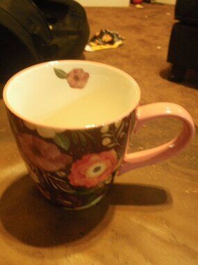 Potter’s Studio Large 16 oz. Ceramic Coffee Tea Mug Floral Pattern